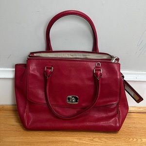 Red Leather Coach Bag